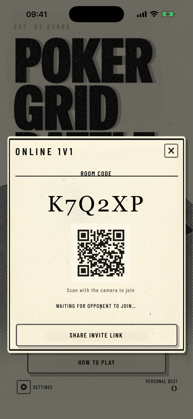 Poker Grid Battle — online 1v1